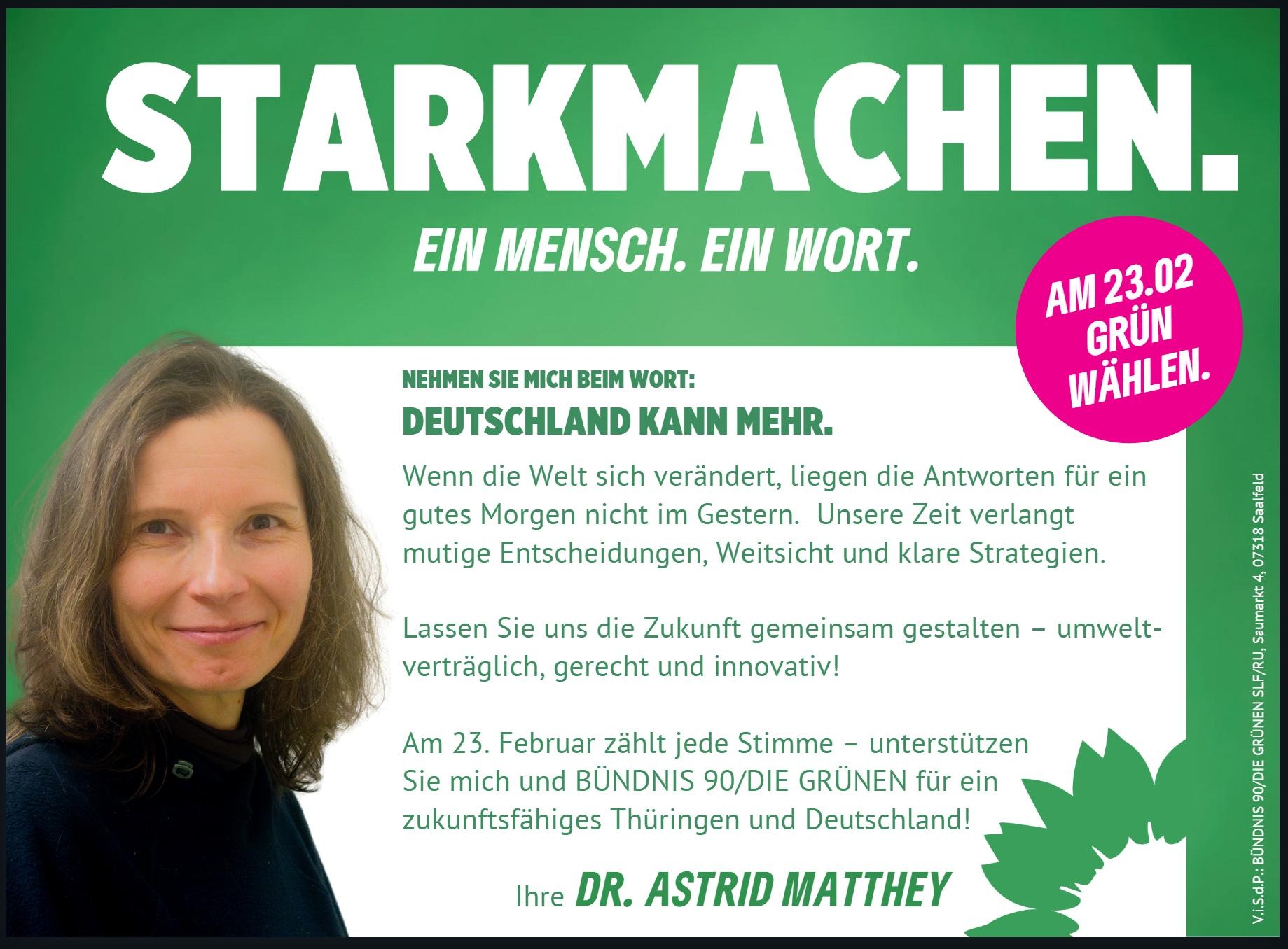 Astrid Mattheys Wahlaufruf